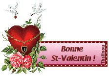 Gif animé bonne Saint Valentin roses rouges